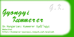 gyongyi kummerer business card